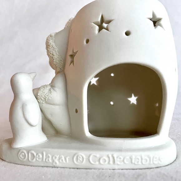 Vintage Delagar Collectibles Votive Tealight Candle Holder Snowbabies - Picture 8 of 16